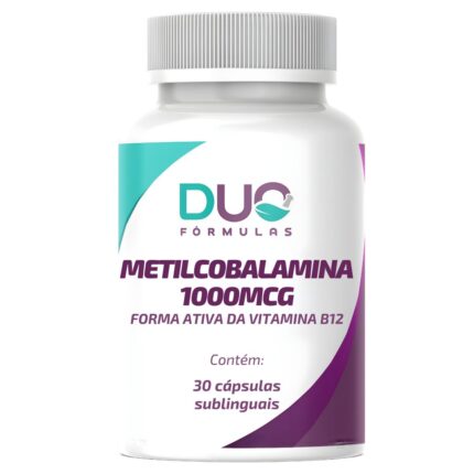 Metilcobalamina 1000mcg Suplemento de Vitamina B12 – Alta Absorção – 30 Cápsulas